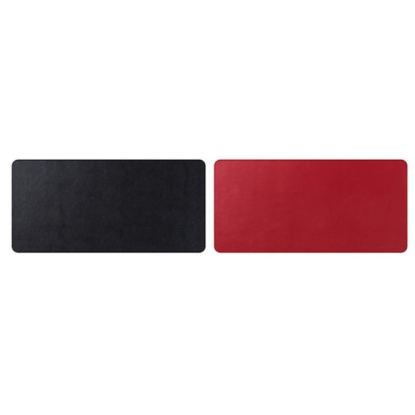 Skrivbordsmatta i vattentät läder Black Red 90 x 45cm