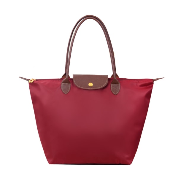 Vattentät nylon handväska för kvinnor med en axel Red L