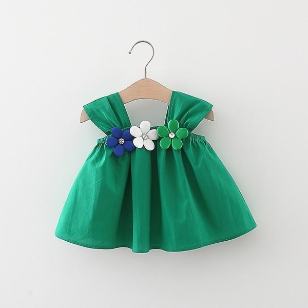 Summer Baby Girls Beach Princess Dress Green height 90cm