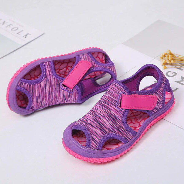 Sandaler vår och sommar barns stängda tå Purple Inner length14cm