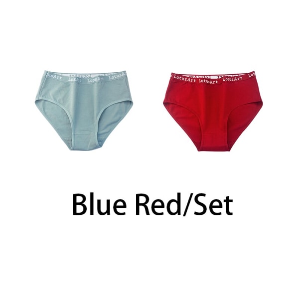Kvinnor Bomull Solid Seamless Trosor Sexig Stor Size Blue Red L 60-70KG