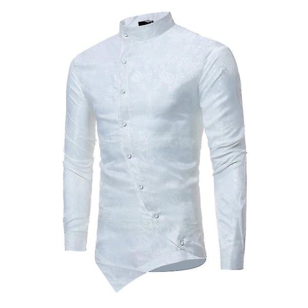 Smokingskjorta för män Slim Fit Långärmad white L
