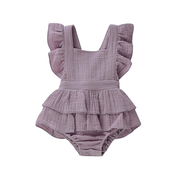 Sommar enfärgade kläder för baby flickor D 3-6M