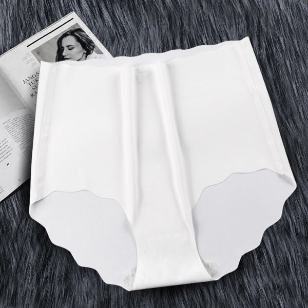 Hög midja mage Seamless Ice Silk Underkläder White M
