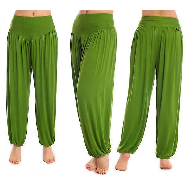 Harem Yogabyxor för kvinnor med breda ben Grass Green 2XL