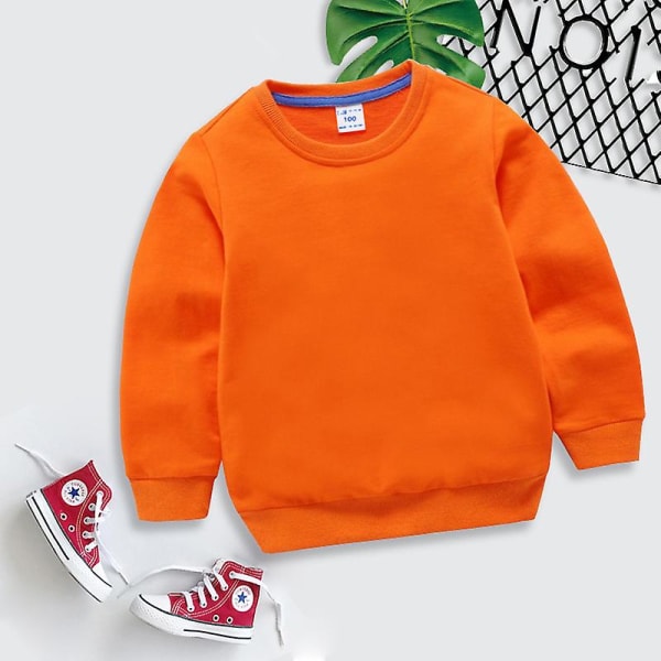Enfärgad tröja för barn Baby bomull orange 90 yards