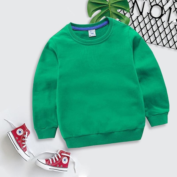 Enfärgad tröja för barn Baby bomull green 80  open shoulder buckle