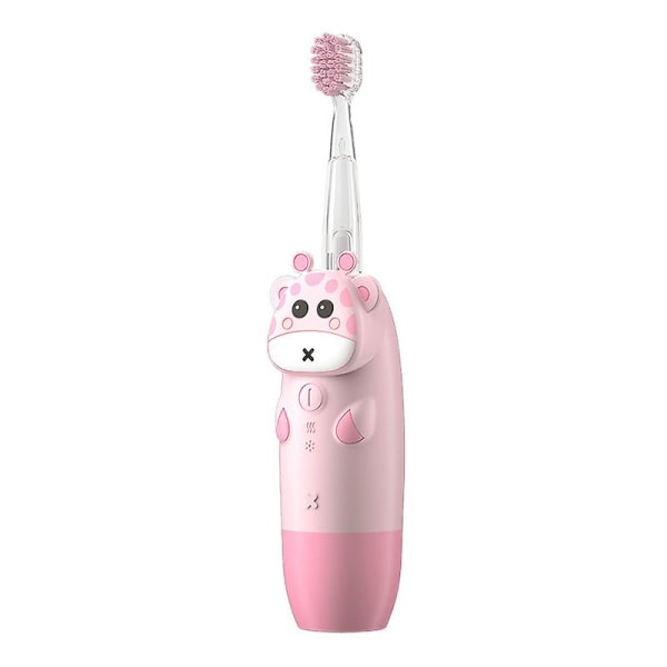 Barn elektrisk tandborste Söta tecknade djur Pink