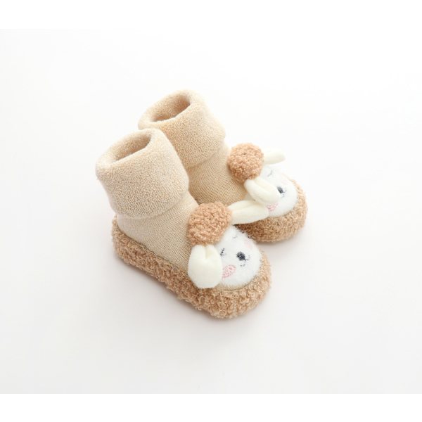 0 2Y Baby Boys Girls Winter Warm Socks Skor Beige 13cm Insole 12