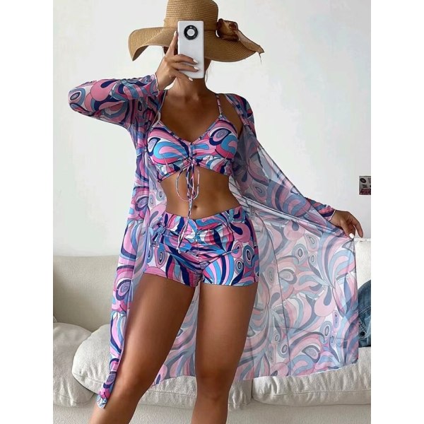 Tropical Allover Print Bikini 3pack M