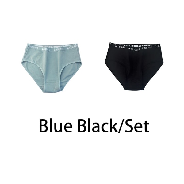 Kvinnor Bomull Solid Seamless Trosor Sexig Stor Size Blue Black XL 70-80KG
