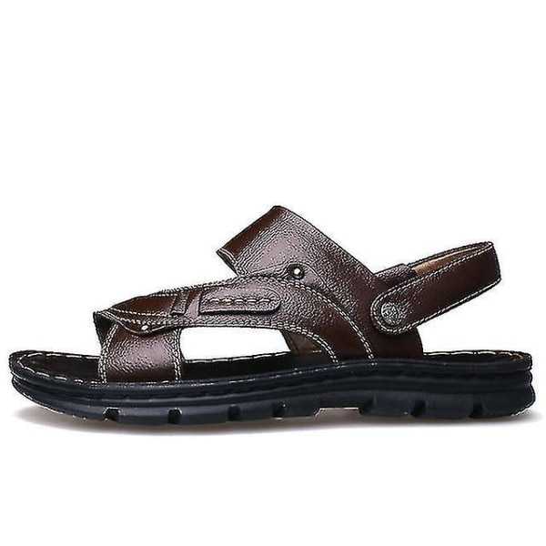Sandaler för män Lädersandaler Brown 38