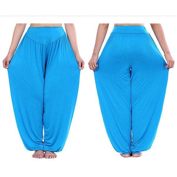 Harem Yogabyxor för kvinnor med breda ben Blue 2XL