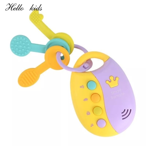 Baby Toy Musical Car Key Vocal Smart Remote Bilröster yellow