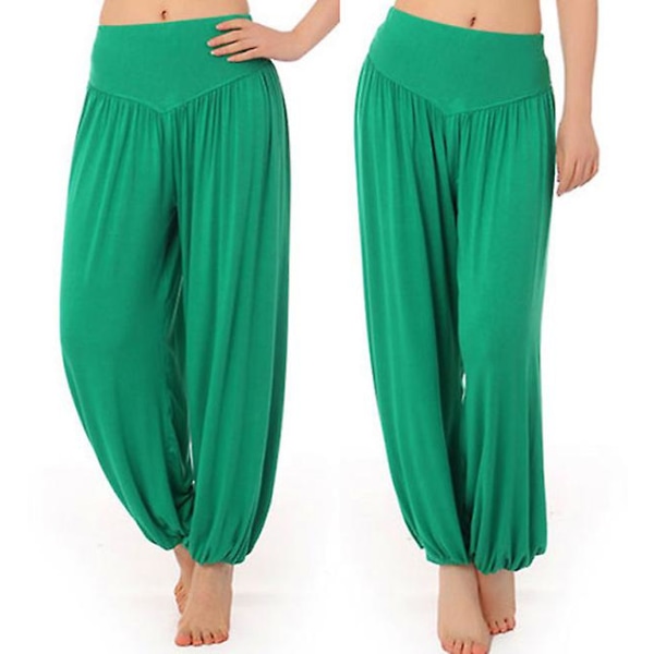 Harem Yogabyxor för kvinnor med breda ben Green 2XL