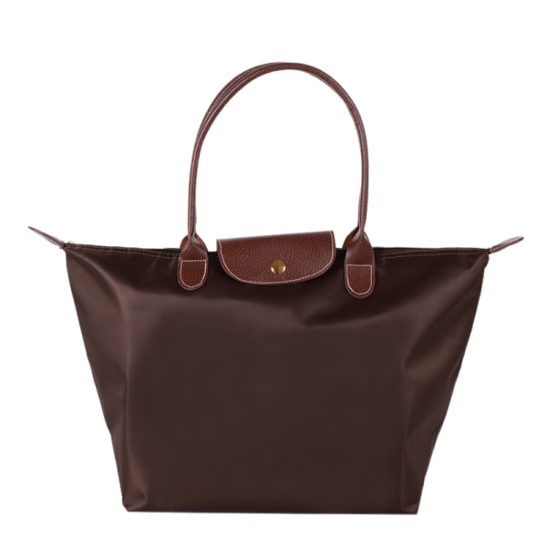 Vattentät nylon handväska för kvinnor med en axel Dark Brown S