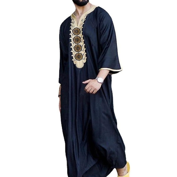 Muslimska Män Mellanöstern Abaya Klänning Lång Robe XL