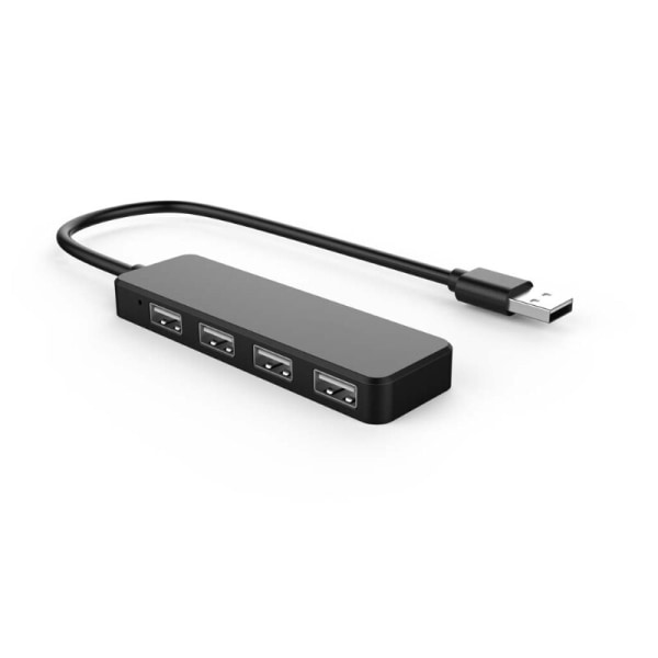 USB 2.0 4 Ports Hub Extension Splitter Adapter Black