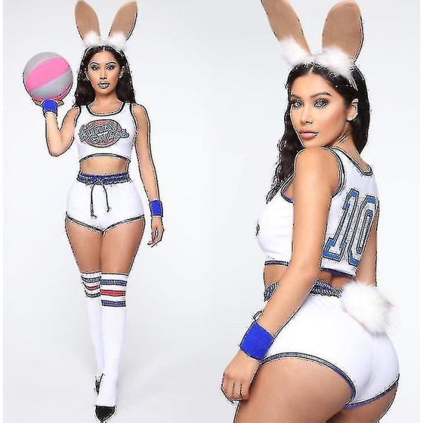 Space Bunny Kostym Kanin Bunny Kvinnor Festkläder White S