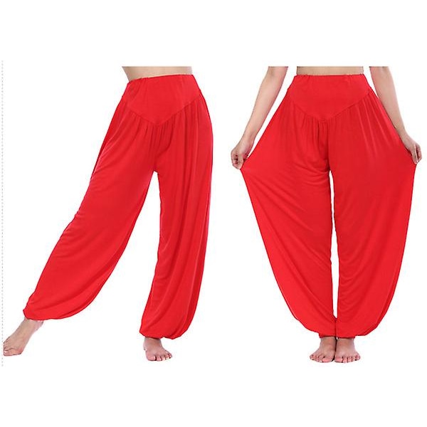 Harem Yogabyxor för kvinnor med breda ben Red L
