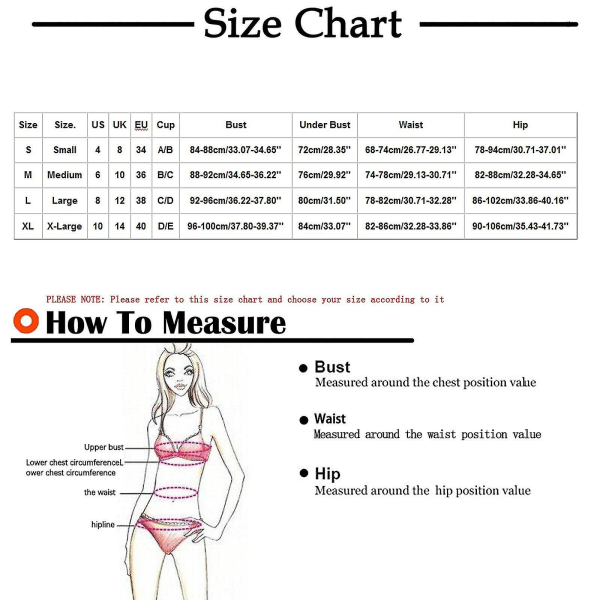 Kvinnors sexiga tryck volanger bröstdyna bikini Red XL