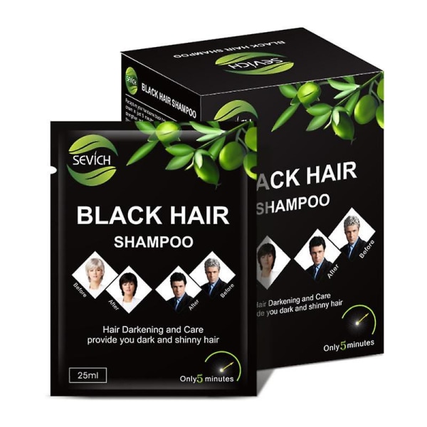 Instant Black Hair Shampoo Hårfärgning 10pcs