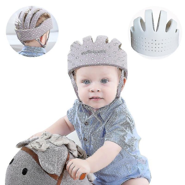 Baby cap hjälm toddler småbarn skyddande hatt gray