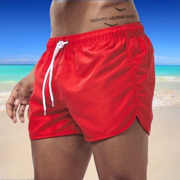 Sommar badkläder för män Shorts Märke Strandkläder Red S