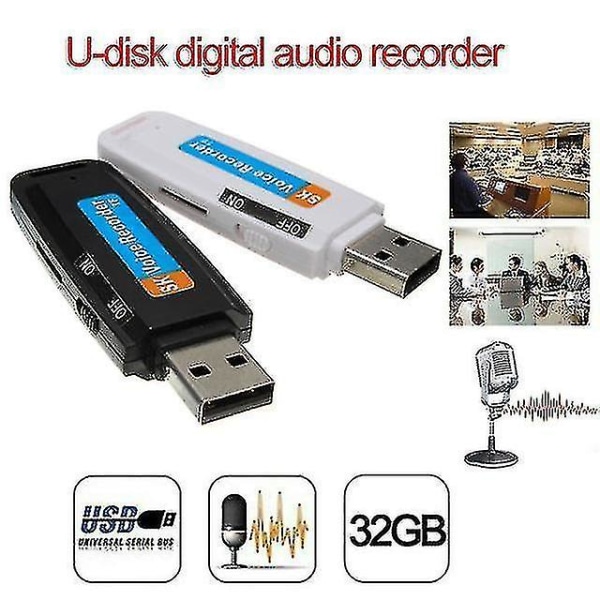 Mini U-disk Digital Audio Recorder Flash Drives Maximalt stöd 32gb