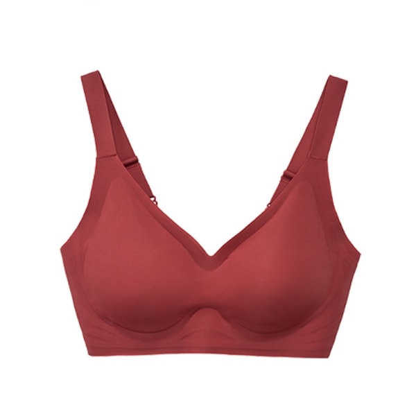 Seamless Latex Underkläder Push Up BH för kvinnor Begonia Red XL (38/85ABC)