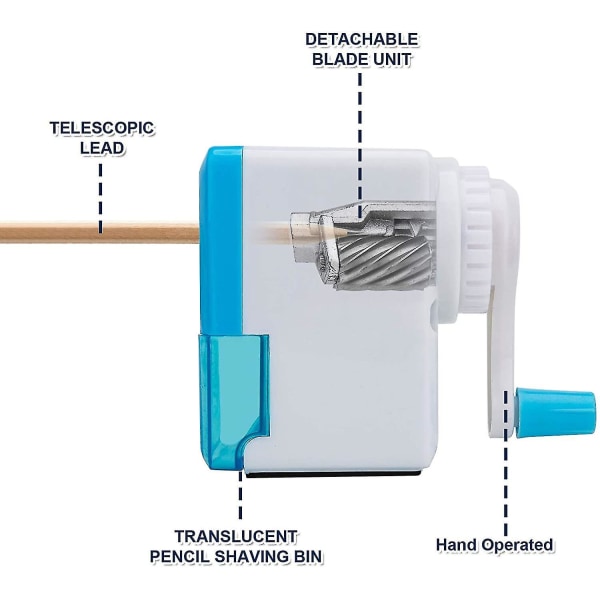 Manuell vässare, pennvässare för barn blue