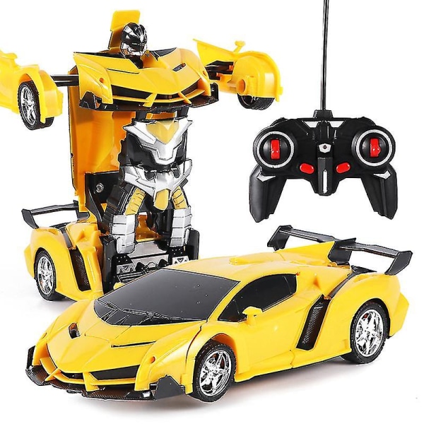 1:18 Skala Transformer Rc Robot Bil Fjärrkontroll Yellow