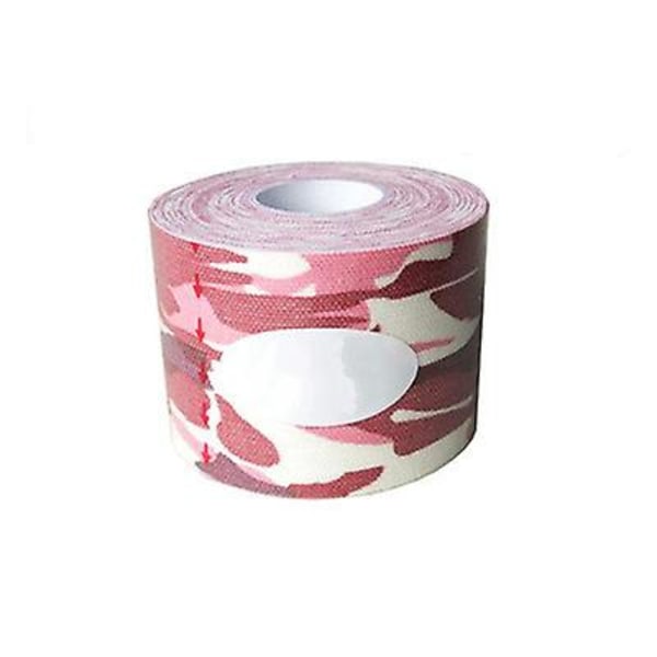 Muskelbandage Sport Bomull Elastiskt självhäftande stam Camouflage Pink 10cm x 5M