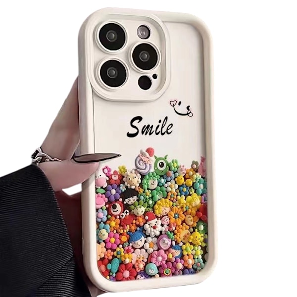 iPhone 14 Plus Smile Blossom Skal - Vit