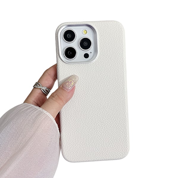 iPhone 16 Pro Max Skal Läder - Vit