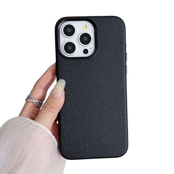 iPhone 16 Pro Skal Läder - Svart