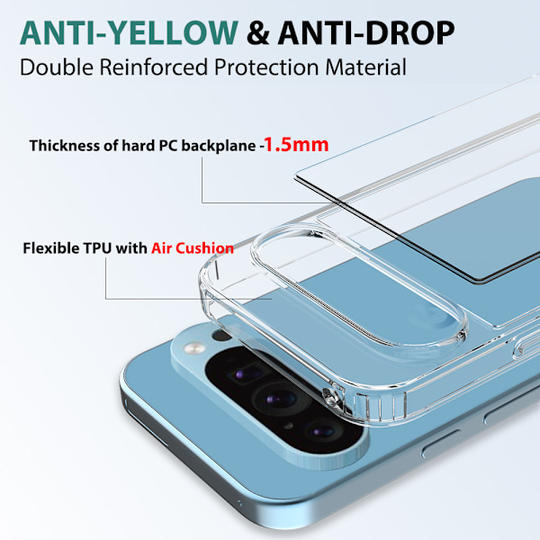 Google Pixel 9/9Pro Skal - Transparent