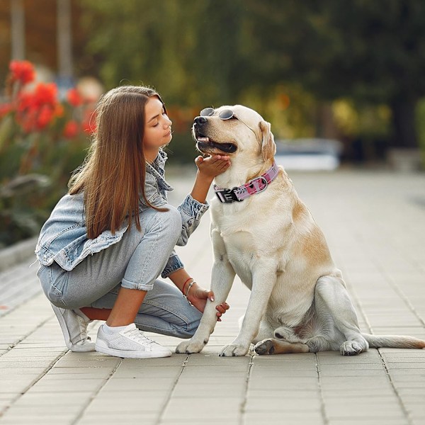 Reflekterende kombinationsmønster pige hundekrave til hvalp små mellemstore store racer hunde, kvindelige søde blomster designer hundekrave, justerbar blød