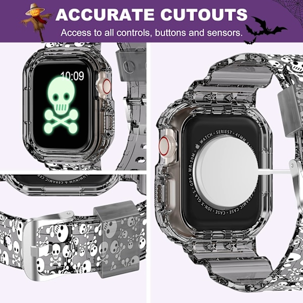 Kompatibel med kristallklara Apple Watch-band, 45 mm 44 mm