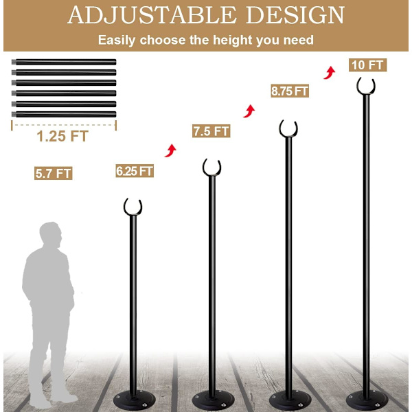 10ft ljusslingor för utomhusbruk, ljusslingor för utomhusbruk för hård markyta, trädgård, uteplats, utomhusbelysning, matt svart, 2-pack matt