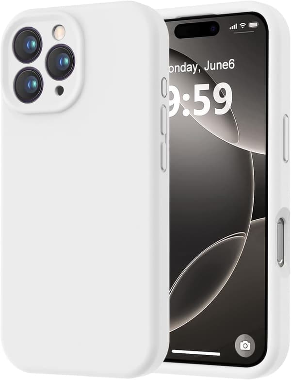 iPhone 16 Pro Max silikondeksel med mikrofiberfôr, støtsikkert -
