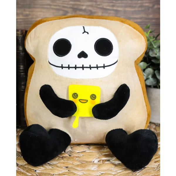 Ebros Gave Furrybones Toasty Den Morgenmad Toast med Ost Skive Skelet Monster Blød Figur 7.5\" H Pels Knogler Morgenmad Favorit Samleobjekt