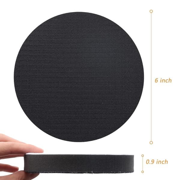 KGOJDYNFYSL 3-pak interfacepuder, 6 tommer krog- og løkke blød densitet svampecushion buffer bagplade, skumslibende interfacepuder til orbital