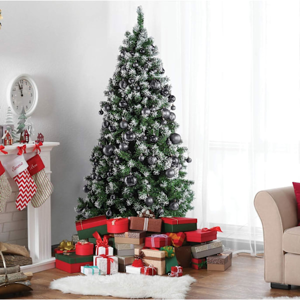 Grå julgranskulor för juldekorationer - 36 delar julgran