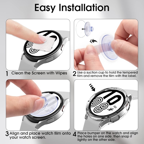 [2+2 Pack] for Samsung Galaxy Watch 4 44mm skjermbeskytter +
