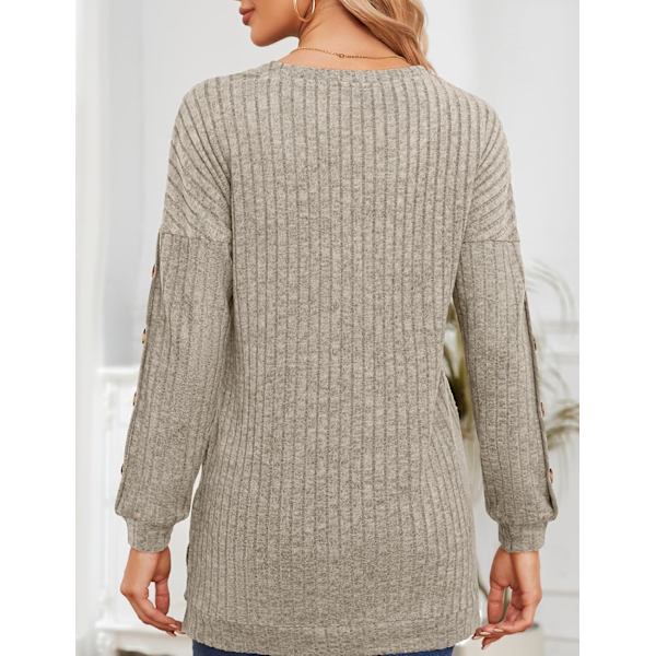 Genser Dame Langærmet Topper Lett Sweatshirt med V-hals