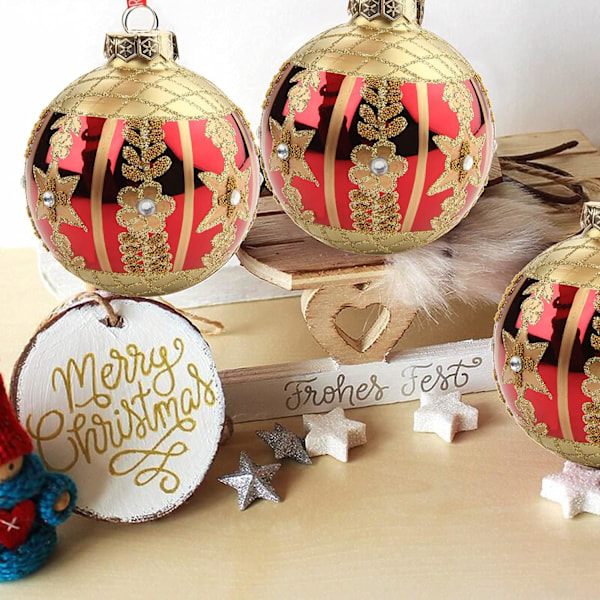 3,15\" Julgranskulor Bollar 6 st Julgransprydnad Set Röd