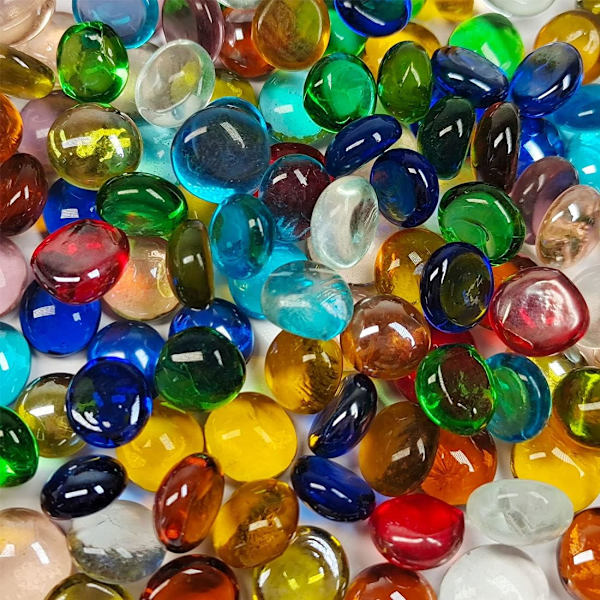 Mini glasperler - Mancala-sten i blandede farver (50 stk)