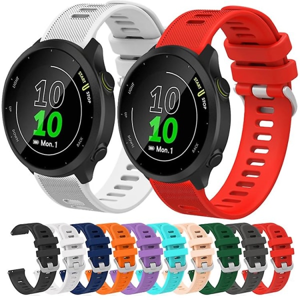 Til Garmin Vivomove Hr Sport 20mm Silikone Twill Urrem QUV Black