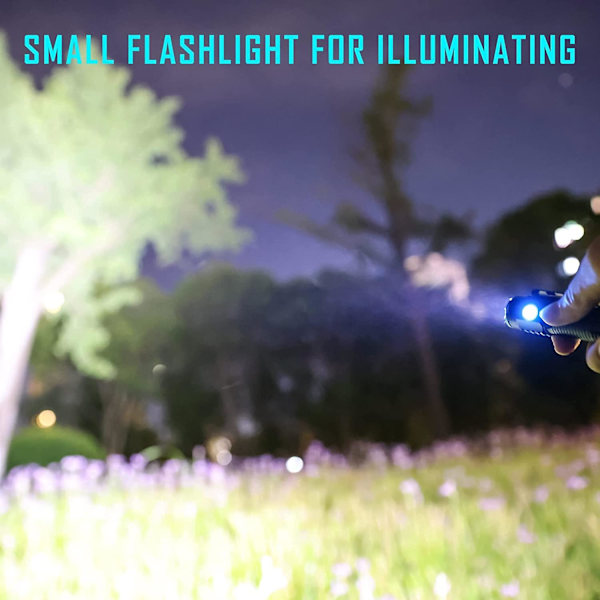 (2-pack) Liten ficklampa, 1000 lumen, USB-laddningsbar kompakt LED-ficklampa med klämma, mini ficklampa i fickformat med unik svansdesign